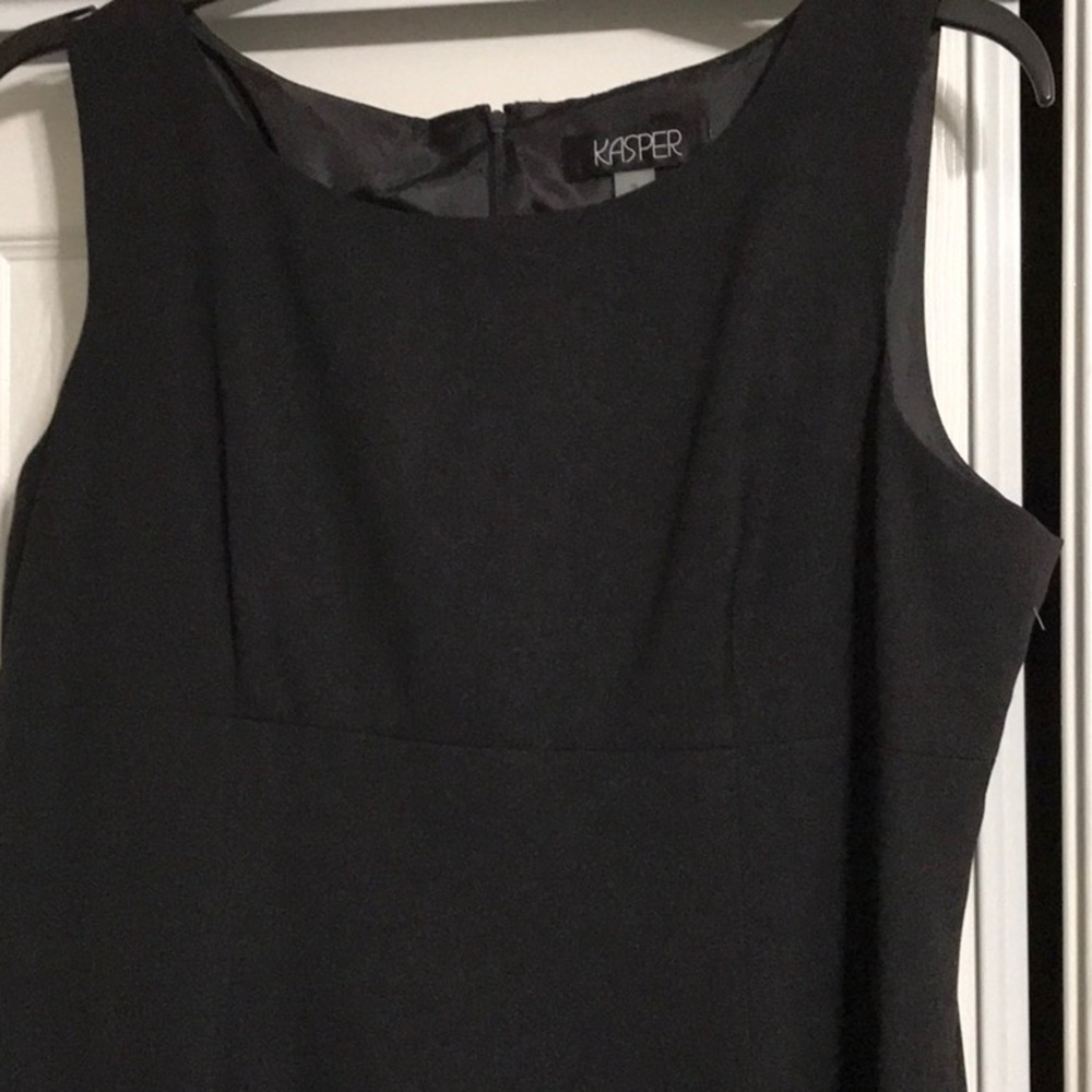 Women’s black sleeveless dress, size 16, with zipper in back and a slit in back